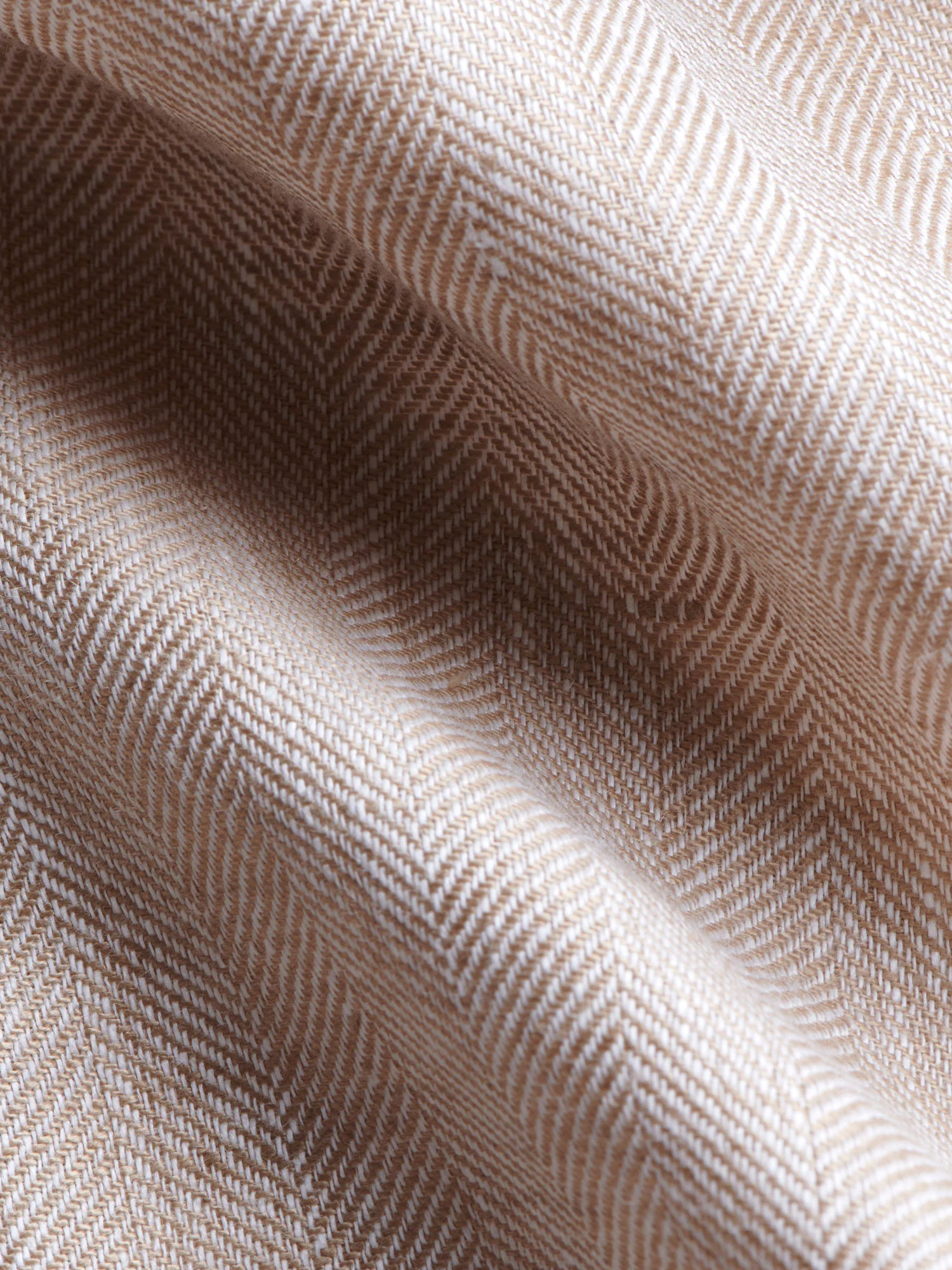 Linen Herringbone Double-Breasted Blazer in Egret - Image 6