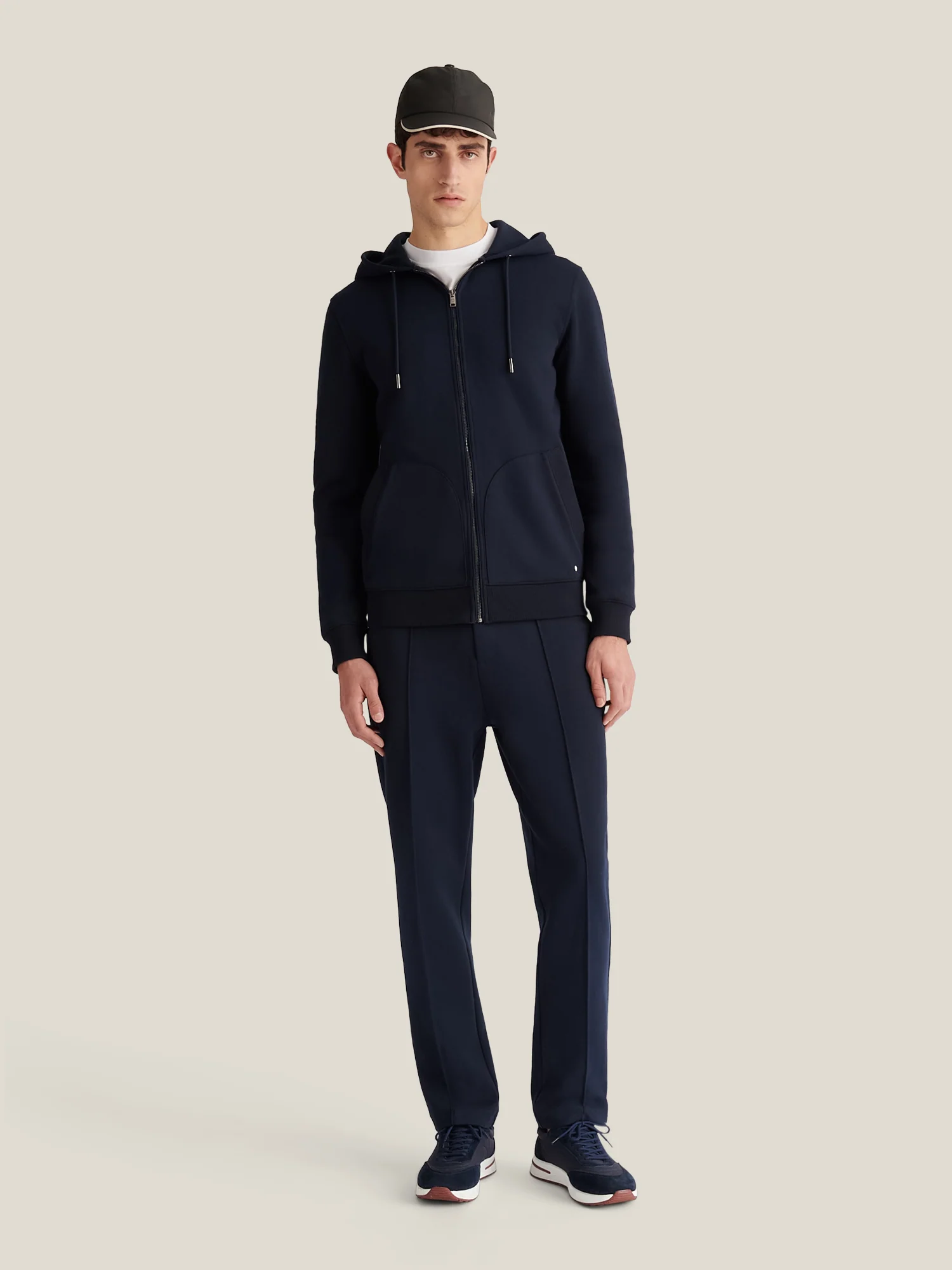 Riva Zip Hooded Jacket in Dark Sapphire Navy - Image 3