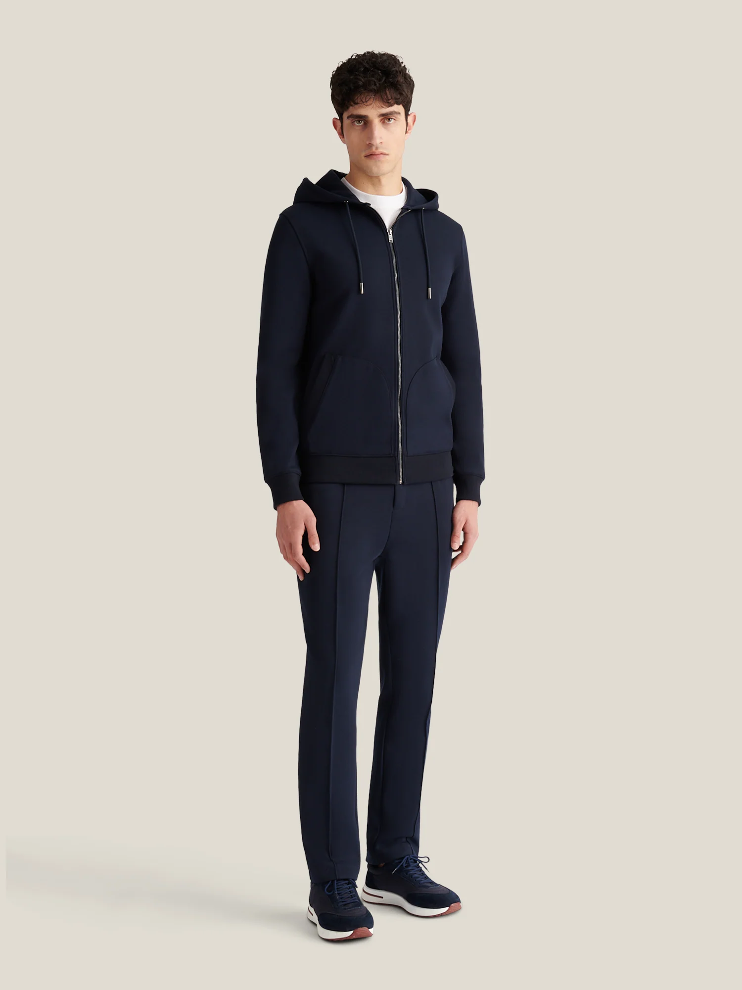 Riva Zip Hooded Jacket in Dark Sapphire Navy - Image 4
