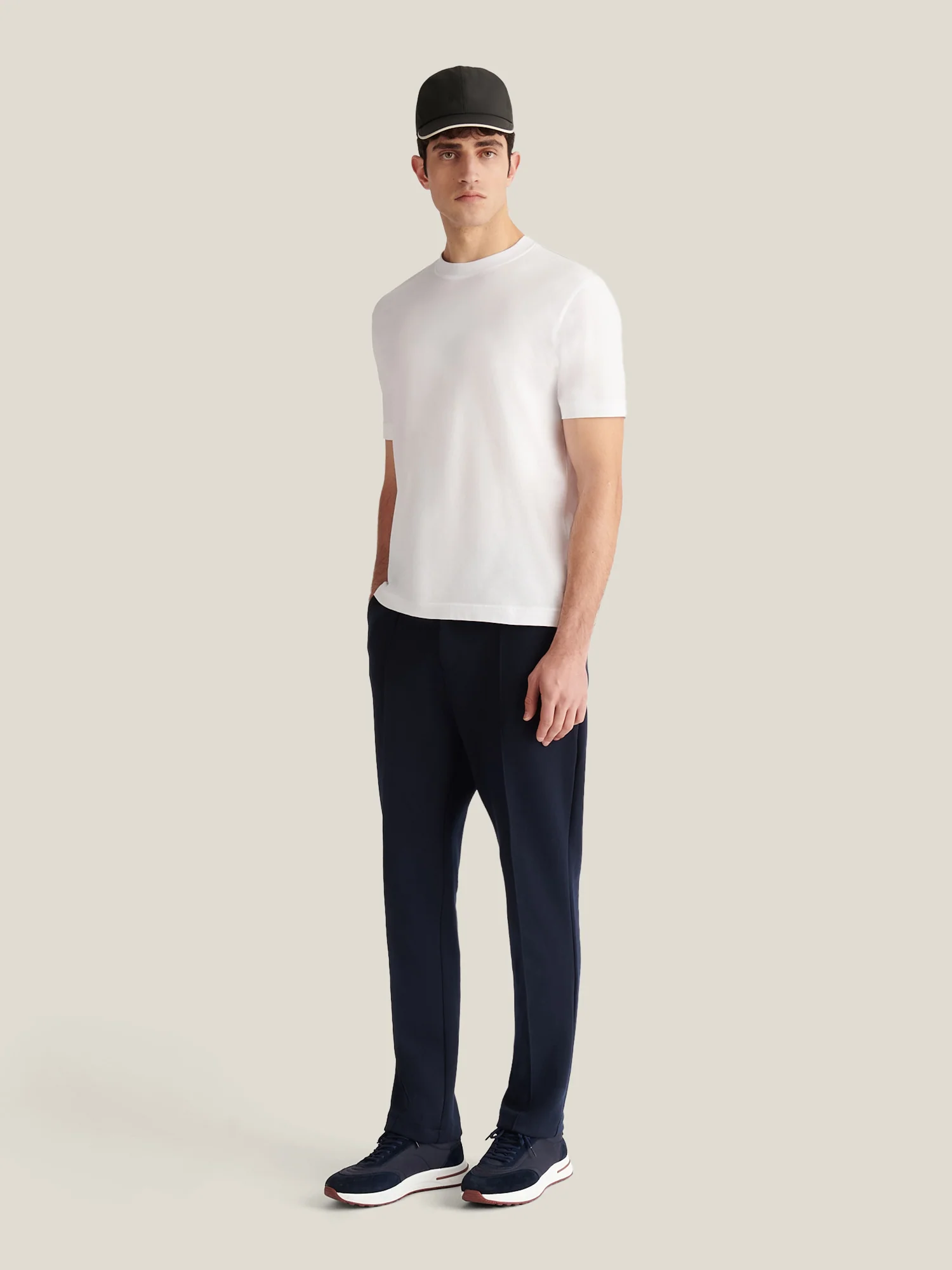 Riva Jersey Interlock Trouser in Dark Sapphire Navy - Image 3