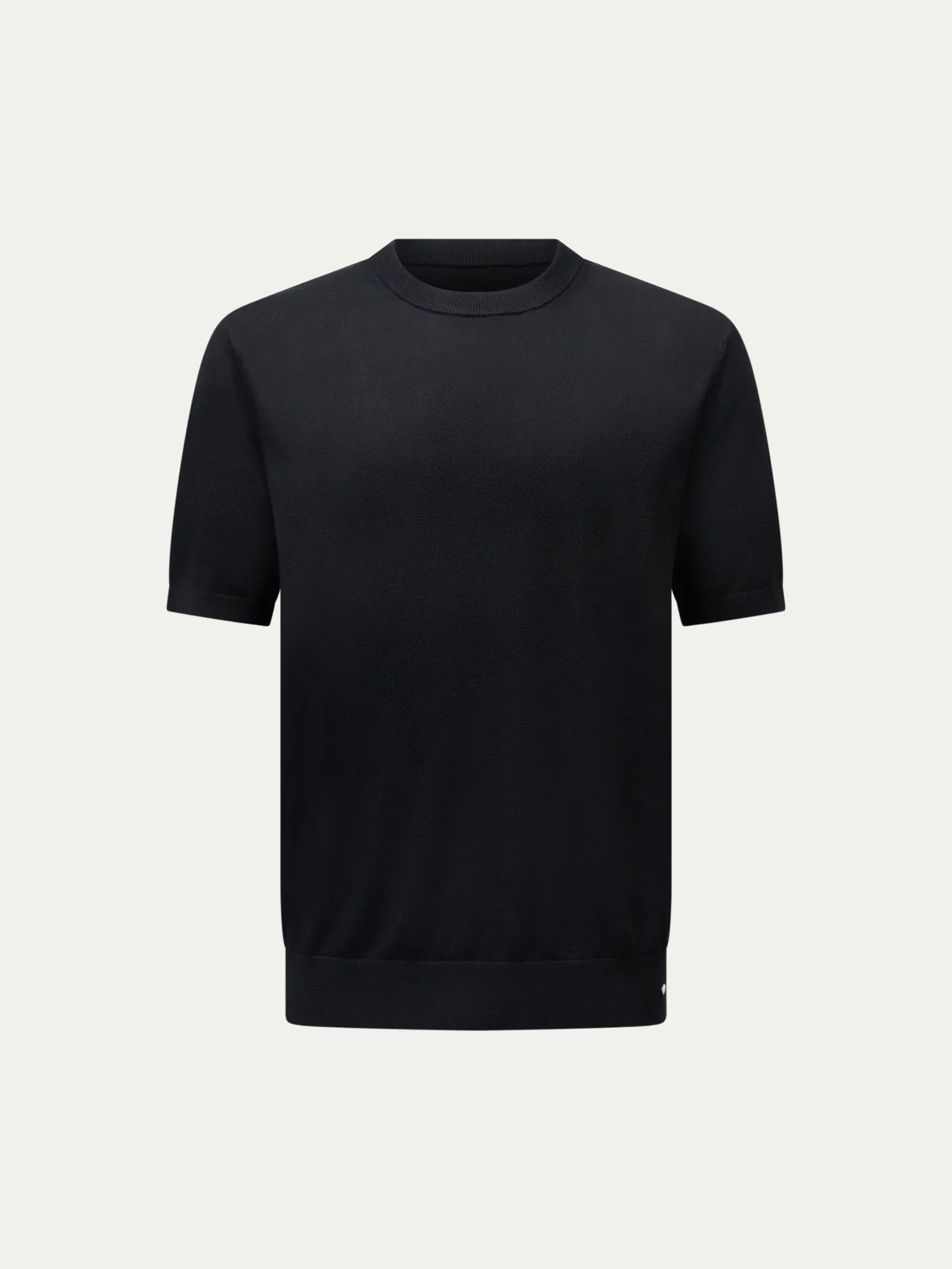 Genovese Knitted T-Shirt in Black