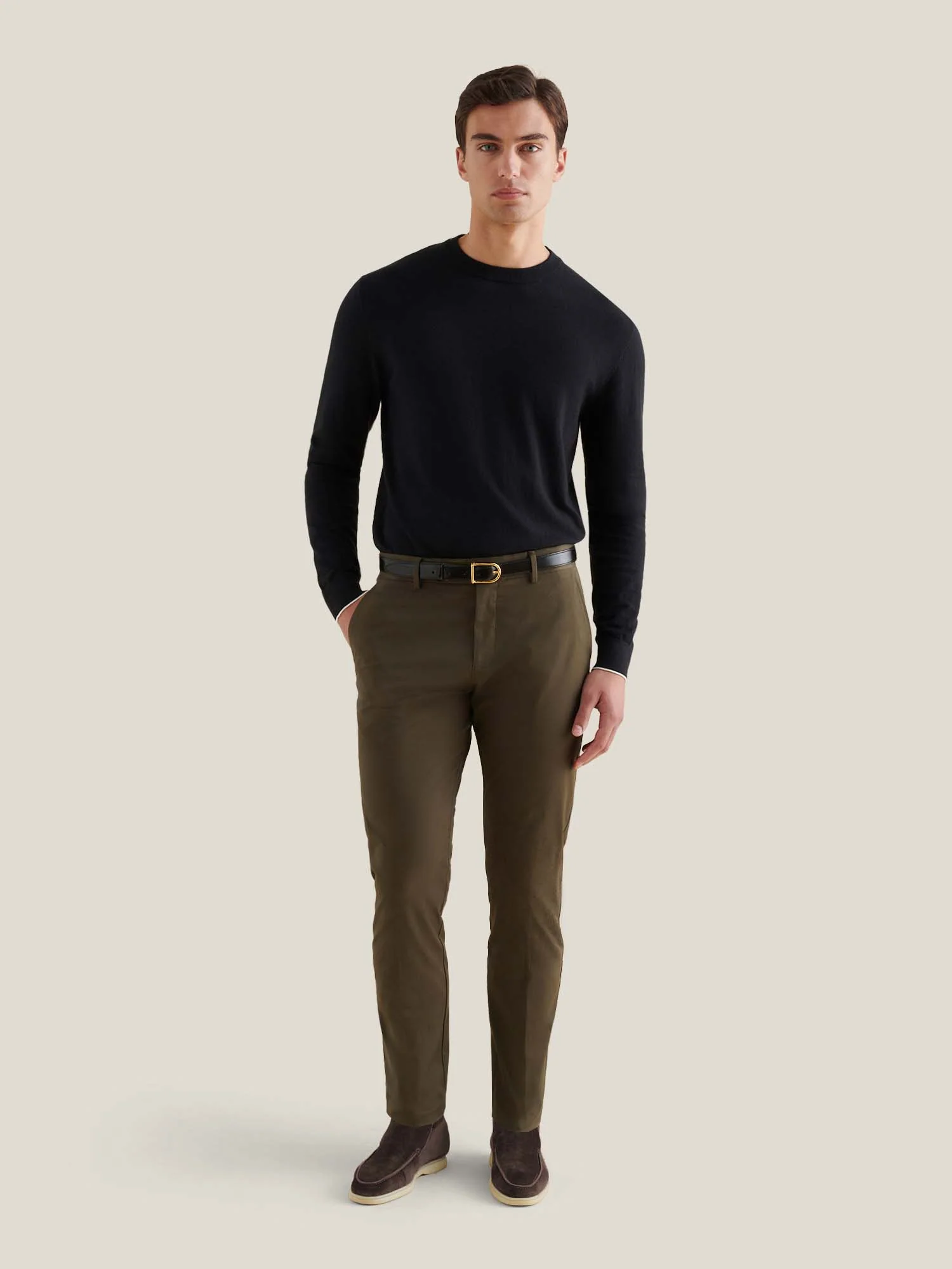 Dean Stretch Cotton Trouser in Sea Turtle - Image 2