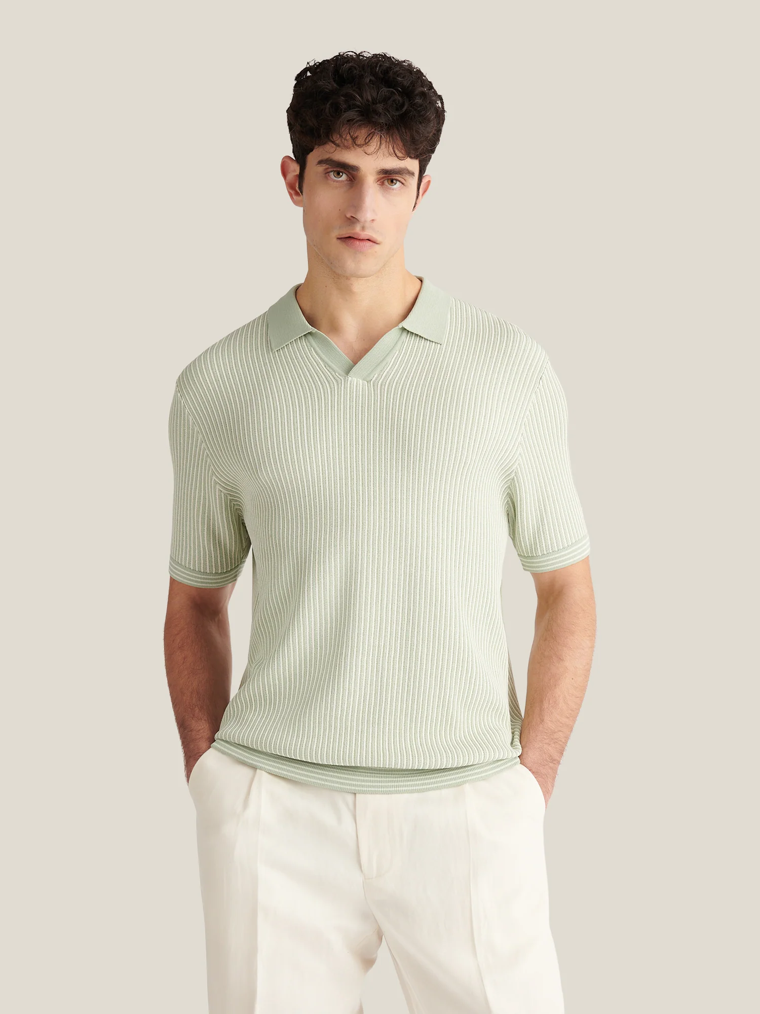 Sidney Revere Knit Polo in Seafoam - Image 3
