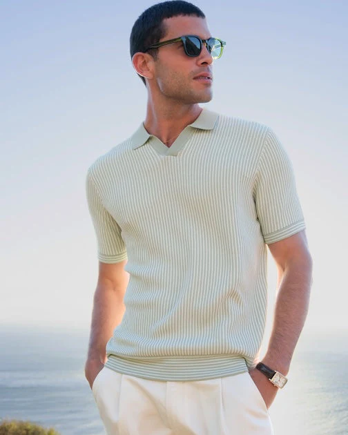 Sidney Revere Knit Polo in Seafoam - Image 9