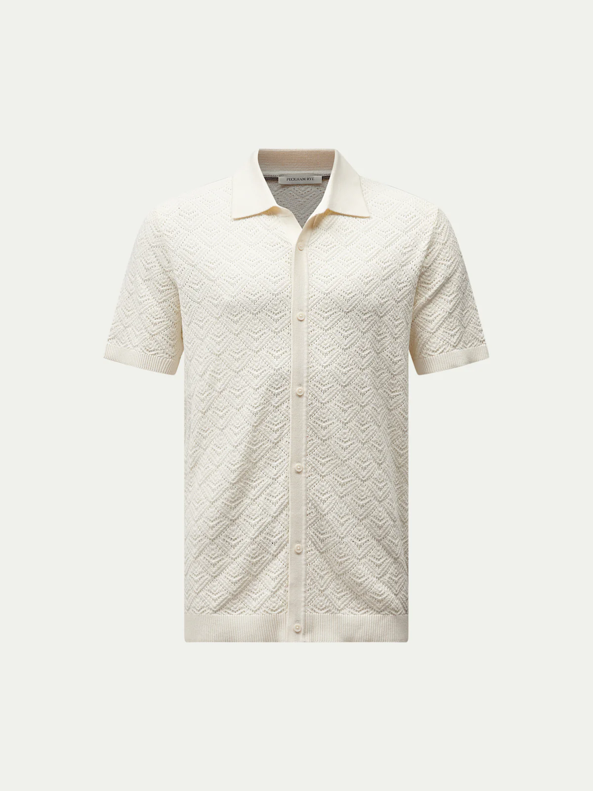 Rico Monogram Knit Shirt in Egret - Image 6