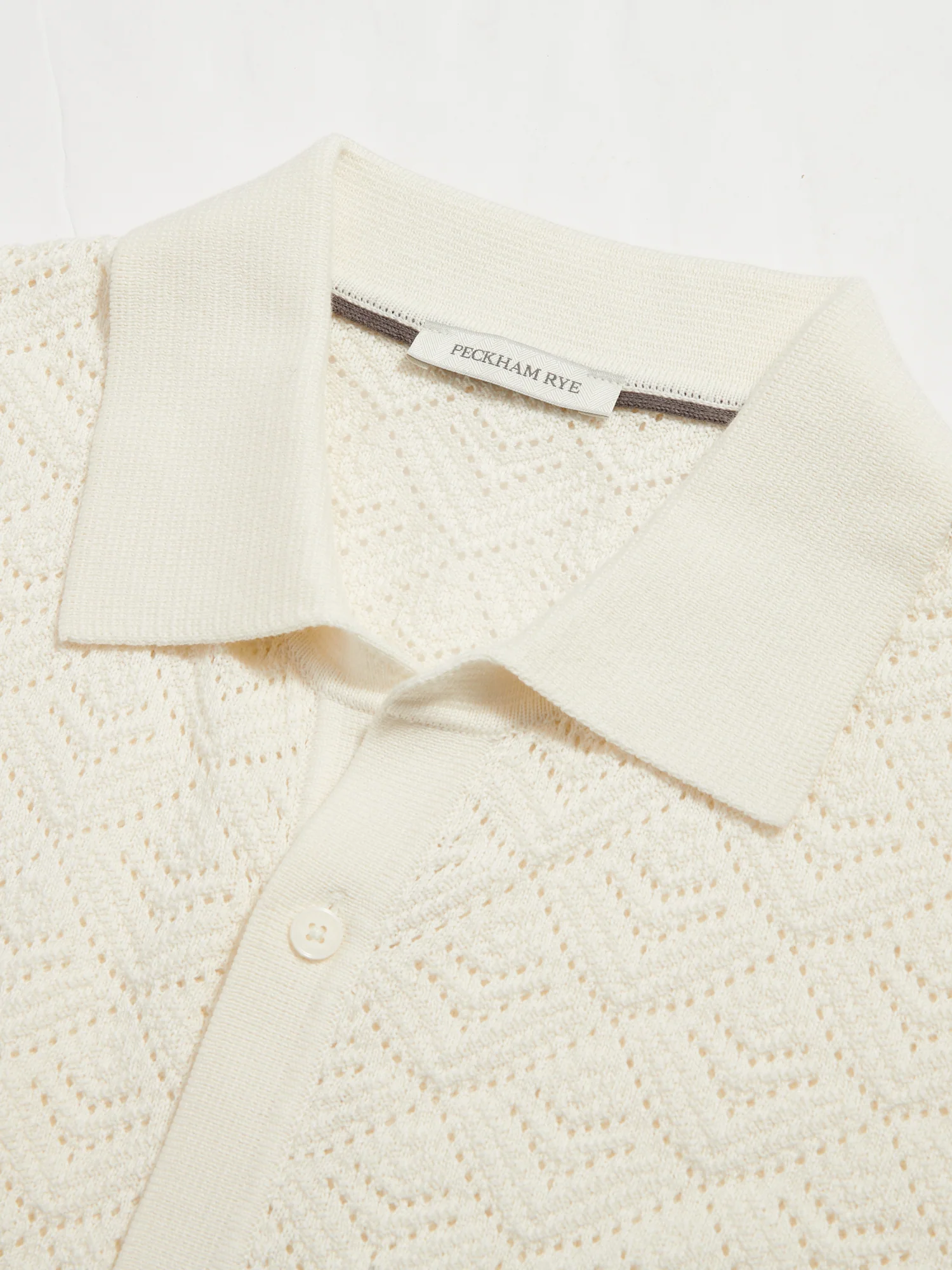 Rico Monogram Knit Shirt in Egret - Image 8