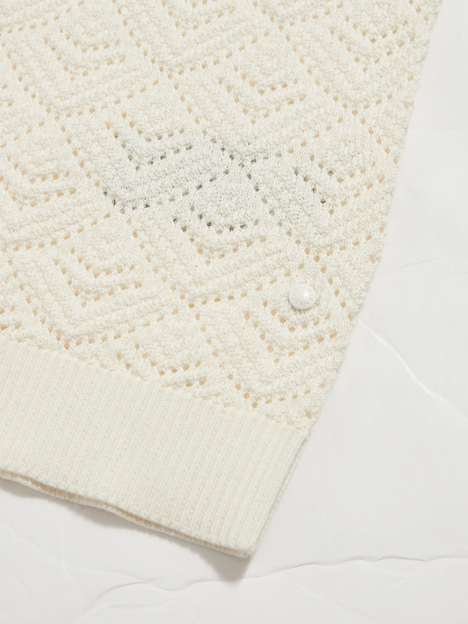 Rico Monogram Knit Shirt in Egret - Image 9