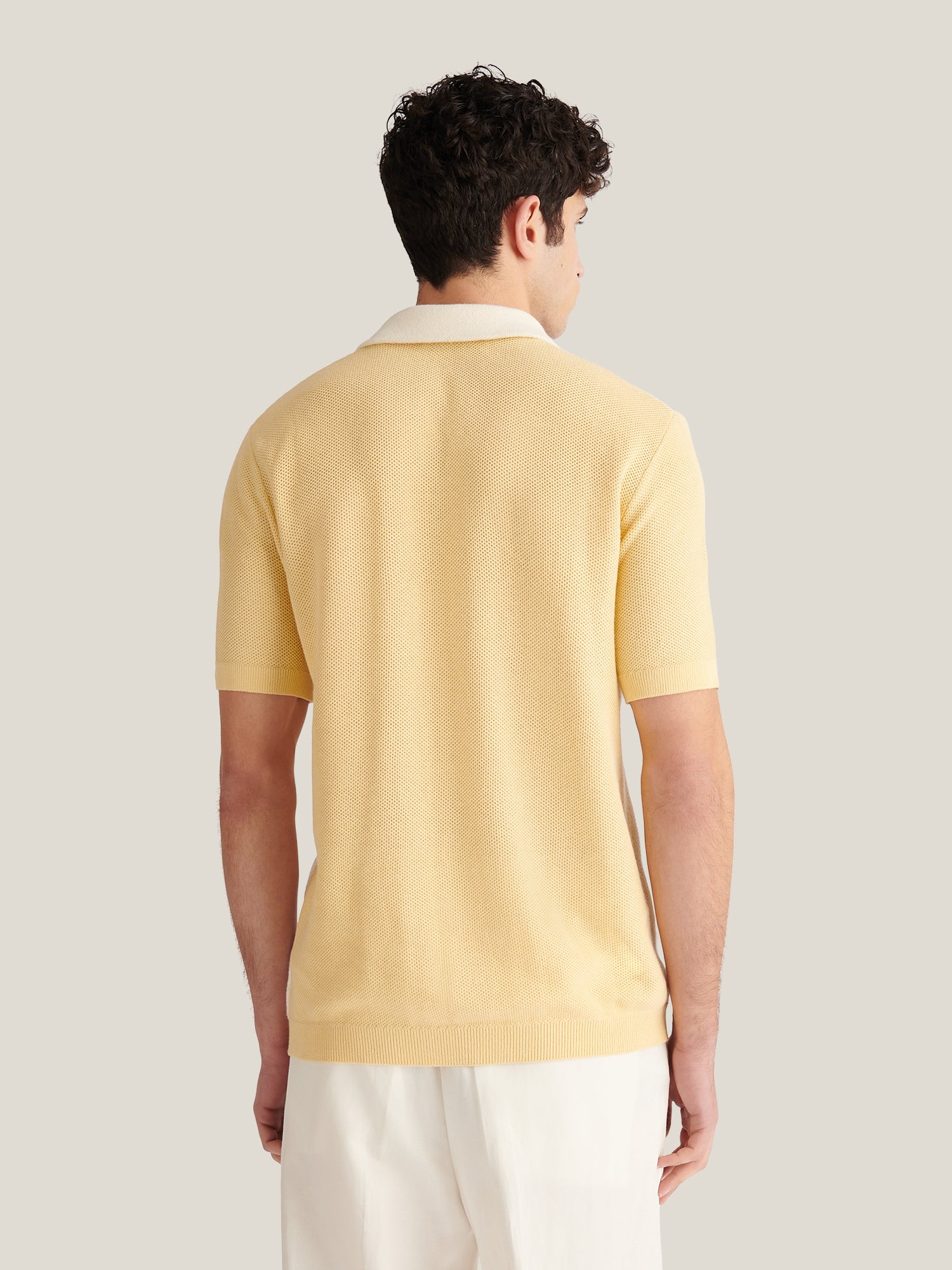 Sonny Open Stitch Revere Shirt in Reed Yellow - Image 4