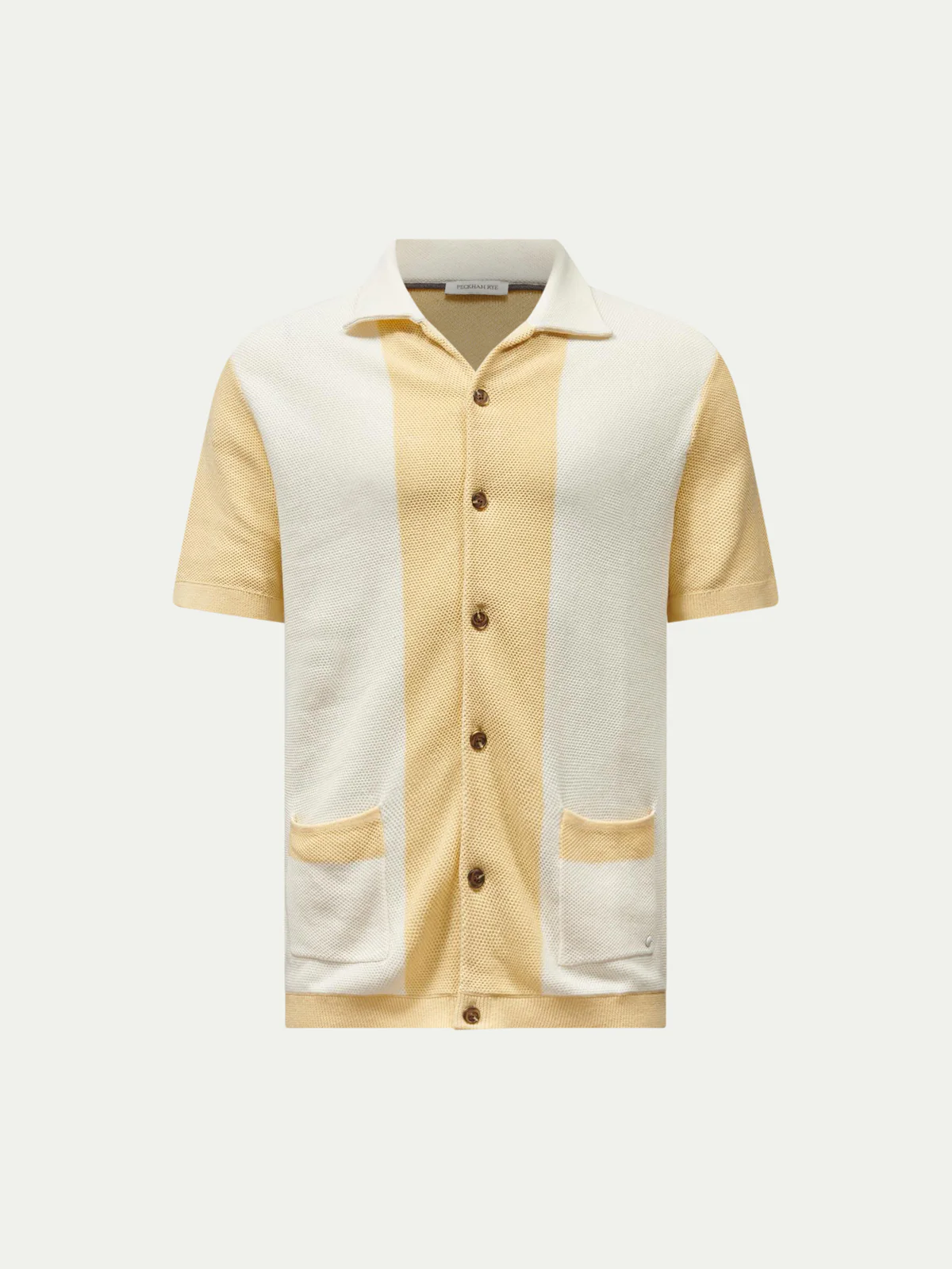 Sonny Open Stitch Revere Shirt in Reed Yellow - Image 7