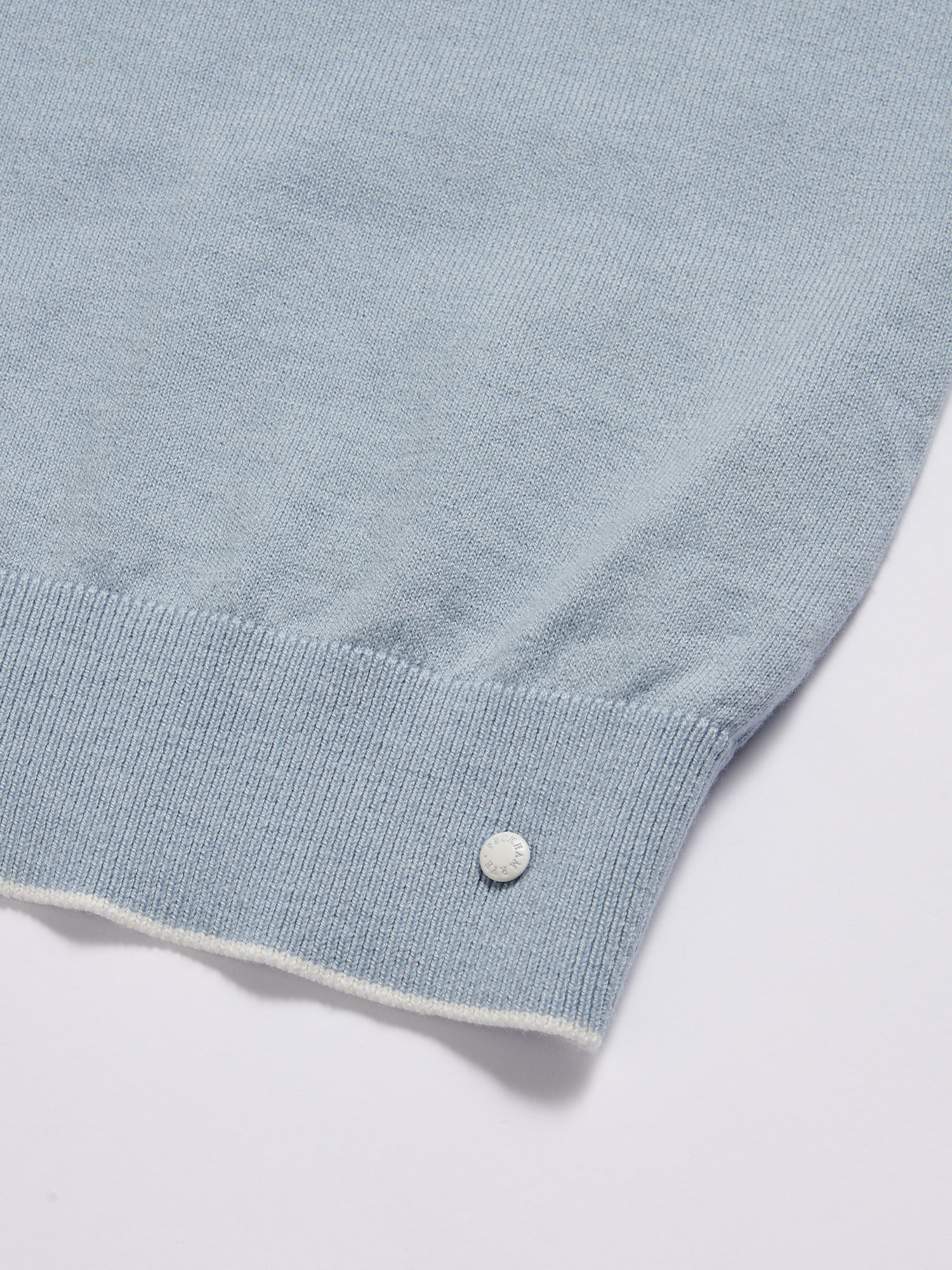 Ocean Textured Knit Polo in Blue Haze - Image 4