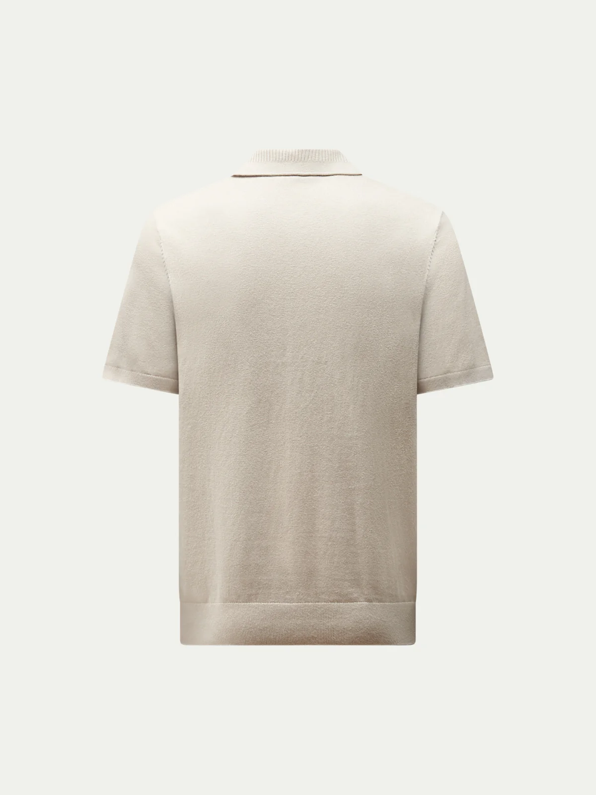 Ocean Textured Knit Polo in Peyote - Image 2