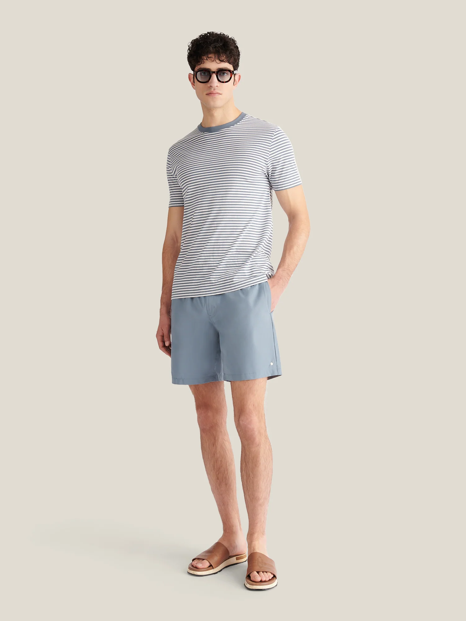 Noli Stripe Pique T-Shirt in Blue Mirage - Image 4